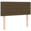 Image de vidaXL Tête de Lit à LED Meuble de Chambre à Coucher Accessoire de Lit Simple Tête de Cadre de Lit Intérieur Marron Foncé 80x5x78/88 cm Tissu