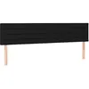 Image de vidaXL Tête de Lit à LED Meuble de Chambre à Coucher Accessoire de Lit Double Tête de Cadre de Lit Intérieur Noir 160x5x78/88 cm Tissu