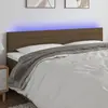 Image de vidaXL Tête de lit à LED Marron Foncé 180x5x78/88 cm Tissu