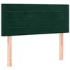Image de vidaXL Tête de Lit à LED Meuble de Chambre à Coucher Accessoire de Lit Simple Tête de Cadre de Lit Intérieur Vert Foncé 80x5x78/88 cm Velours
