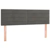 Image de vidaXL Tête de Lit à LED Meuble de Chambre à Coucher Accessoire de Lit Double Tête de Cadre de Lit Intérieur Gris Foncé 144x5x78/88 cm Velours