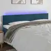 Image de vidaXL Tête de lit à LED Bleu foncé 160x5x78/88 cm Velours