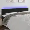 Image de vidaXL Tête de lit à LED Noir 180x5x78/88 cm Velours