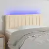 Image de vidaXL Tête de lit à LED Crème 90x5x78/88 cm Tissu
