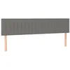 Image de vidaXL Tête de Lit à LED Meuble de Chambre à Coucher Accessoire de Lit Double Tête de Cadre de Lit Intérieur Gris Foncé 160x5x78/88 cm Tissu