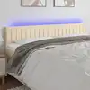 Image de vidaXL Tête de lit à LED Crème 200x5x78/88 cm Tissu