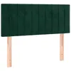Image de vidaXL Tête de Lit à LED Meuble de Chambre à Coucher Accessoire de Lit Simple Tête de Cadre de Lit Intérieur Vert Foncé 100x5x78/88 cm Velours