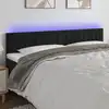 Image de vidaXL Tête de lit à LED Noir 200x5x78/88 cm Velours