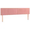 Image de vidaXL Tête de Lit à LED Meuble de Chambre à Coucher Accessoire de Lit Double Tête de Cadre de Lit Intérieur Rose 200x5x78/88 cm Velours
