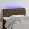 Image de vidaXL Tête de lit à LED Marron foncé 90x7x78/88 cm Tissu