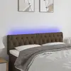 Image de vidaXL Tête de lit à LED Marron foncé 144x7x78/88 cm Tissu