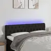 Image de vidaXL Tête de lit à LED Noir 160x7x78/88 cm Tissu