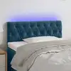 Image de vidaXL Tête de lit à LED Bleu foncé 90x7x78/88 cm Velours