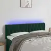 Image de vidaXL Tête de lit à LED Vert foncé 144x7x78/88 cm Velours