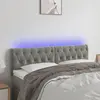 Image de vidaXL Tête de lit à LED Gris clair 160x7x78/88 cm Velours