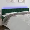 Image de vidaXL Tête de lit à LED Vert foncé 200x7x78/88 cm Velours