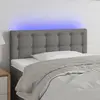Image de vidaXL Tête de lit à LED Gris foncé 100x5x78/88 cm Tissu