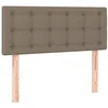 Image de vidaXL Tête de Lit à LED Meuble de Chambre à Coucher Accessoire de Lit Simple Tête de Cadre de Lit Intérieur Taupe 100x5x78/88 cm Tissu