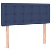 Image de vidaXL Tête de Lit à LED Meuble de Chambre à Coucher Accessoire de Lit Simple Tête de Cadre de Lit Intérieur Bleu 100x5x78/88 cm Tissu