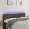 Image de vidaXL Tête de lit à LED Marron Foncé 144x5x78/88 cm Tissu