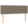 Image de vidaXL Tête de Lit à LED Meuble de Chambre à Coucher Accessoire de Lit Double Tête de Cadre de Lit Intérieur Taupe 144x5x78/88 cm Tissu