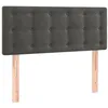 Image de vidaXL Tête de Lit à LED Meuble de Chambre à Coucher Accessoire de Lit Simple Tête de Cadre de Lit Intérieur Gris Foncé 90x5x78/88 cm Velours