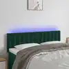 Image de vidaXL Tête de lit à LED Vert foncé 144x5x78/88 cm Velours