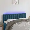 Image de vidaXL Tête de lit à LED Bleu foncé 144x5x78/88 cm Velours