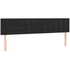 Image de vidaXL Tête de Lit à LED Meuble de Chambre à Coucher Accessoire de Lit Double Tête de Cadre de Lit Intérieur Noir 160x5x78/88 cm Velours