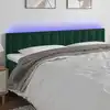 Image de vidaXL Tête de lit à LED Vert foncé 180x5x78/88 cm Velours