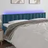 Image de vidaXL Tête de lit à LED Bleu foncé 180x5x78/88 cm Velours