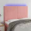 Image de vidaXL Tête de lit à LED Rose 144x5x118/128 cm Velours