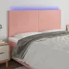 Image de vidaXL Tête de lit à LED Rose 200x5x118/128 cm Velours