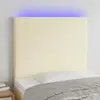 Image de vidaXL Tête de lit à LED Crème 90x5x118/128 cm Similicuir