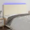 Image de vidaXL Tête de lit à LED Crème 160x5x118/128 cm Similicuir