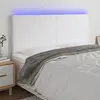 Image de vidaXL Tête de lit à LED Blanc 180x5x118/128 cm Similicuir