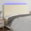 Image de vidaXL Tête de lit à LED Crème 200x5x118/128 cm Similicuir