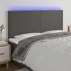Image de vidaXL Tête de lit à LED Gris 200x5x118/128 cm Similicuir