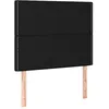 Image de vidaXL Tête de Lit à LED Meuble de Chambre à Coucher Accessoire de Lit Simple Tête de Cadre de Lit Intérieur Noir 100x5x118/128 cm Tissu