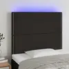 Image de vidaXL Tête de lit à LED Noir 100x5x118/128 cm Tissu
