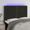 Image de vidaXL Tête de lit à LED Noir 144x5x118/128 cm Tissu