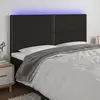 Image de vidaXL Tête de lit à LED Noir 200x5x118/128 cm Tissu