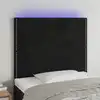 Image de vidaXL Tête de lit à LED Noir 80x5x118/128 cm Velours