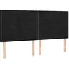 Image de vidaXL Tête de Lit à LED Meuble de Chambre à Coucher Accessoire de Lit Double Tête de Cadre de Lit Intérieur Noir 180x5x118/128 cm Velours