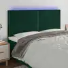 Image de vidaXL Tête de lit à LED Vert foncé 200x5x118/128 cm Velours