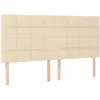 Image de vidaXL Tête de lit à LED Crème 180x5x118/128 cm Tissu