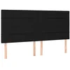 Image de vidaXL Tête de Lit à LED Meuble de Chambre à Coucher Accessoire de Lit Double Tête de Cadre de Lit Intérieur Noir 200x5x118/128 cm Tissu