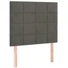 Image de vidaXL Tête de Lit à LED Meuble de Chambre à Coucher Accessoire de Lit Simple Tête de Cadre de Lit Intérieur Gris Foncé 90x5x118/128 cm Velours