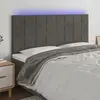 Image de vidaXL Tête de lit à LED Gris foncé 180x5x118/128 cm Velours