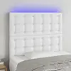 Image de vidaXL Tête de lit à LED Blanc 80x5x118/128 cm Similicuir